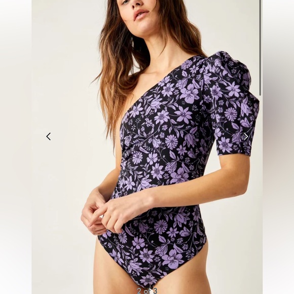 Free People Tops - FREE PEOPLE Somethin' Bout You Floral Stretch Knit Bodysuit. NWOT